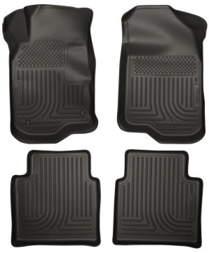 Chevrolet Malibu Floor Liners - Front + Rear - Husky Liners - WeatherBeater - Black - `08-`12